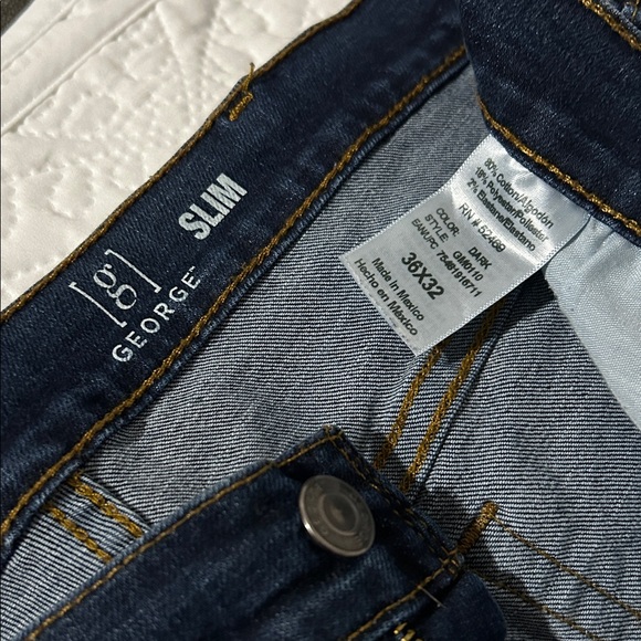 George Men's Dark and Light Blue Slim Jeans Sz:36x32 (3 pairs) - Picture 5 of 15